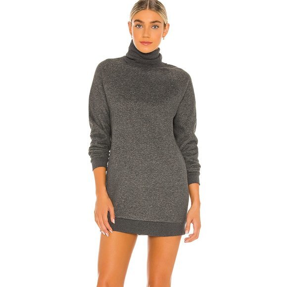 Lovers and Friends Dress Charcoal Dark Gray Turtleneck Sweatshirt Small NWT - Picture 1 of 12